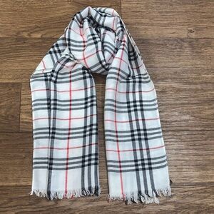 Burberry Plaid Fringe Scarf